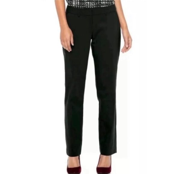 Liz Claiborne Side Zip Trouser 10P Solid Black - Picture 1 of 5